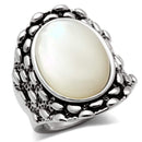 Middle Finger Ring 3W186 Rhodium Brass Ring with Precious Stone