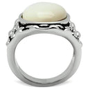 Middle Finger Ring 3W186 Rhodium Brass Ring with Precious Stone