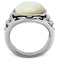 Middle Finger Ring 3W186 Rhodium Brass Ring with Precious Stone