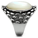 Middle Finger Ring 3W186 Rhodium Brass Ring with Precious Stone