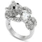 Middle Finger Ring 3W187 Rhodium Brass Ring with AAA Grade CZ