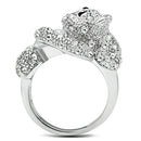 Middle Finger Ring 3W187 Rhodium Brass Ring with AAA Grade CZ