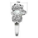 Middle Finger Ring 3W187 Rhodium Brass Ring with AAA Grade CZ