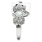 Middle Finger Ring 3W187 Rhodium Brass Ring with AAA Grade CZ