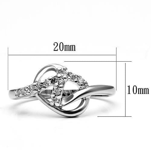 Middle Finger Ring 3W190 Rhodium Brass Ring with AAA Grade CZ