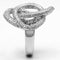 Middle Finger Ring 3W196 Rhodium Brass Ring with AAA Grade CZ