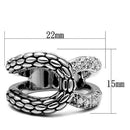 Middle Finger Ring 3W202 Rhodium Brass Ring with AAA Grade CZ