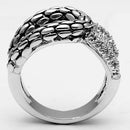 Middle Finger Ring 3W202 Rhodium Brass Ring with AAA Grade CZ