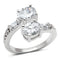 Middle Finger Ring 3W203 Rhodium Brass Ring with AAA Grade CZ