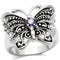 Middle Finger Ring 3W204 Rhodium Brass Ring with AAA Grade CZ