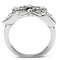 Middle Finger Ring 3W204 Rhodium Brass Ring with AAA Grade CZ