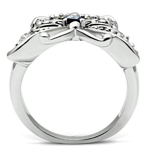 Middle Finger Ring 3W204 Rhodium Brass Ring with AAA Grade CZ