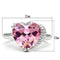 Middle Finger Ring 3W206 Rhodium Brass Ring with AAA Grade CZ in Rose