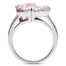 Middle Finger Ring 3W206 Rhodium Brass Ring with AAA Grade CZ in Rose