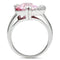 Middle Finger Ring 3W206 Rhodium Brass Ring with AAA Grade CZ in Rose