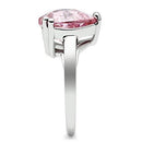 Middle Finger Ring 3W206 Rhodium Brass Ring with AAA Grade CZ in Rose