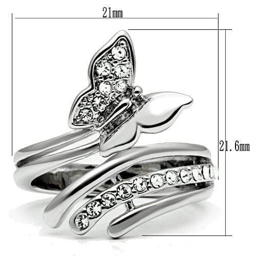 Middle Finger Ring 3W208 Rhodium Brass Ring with Top Grade Crystal