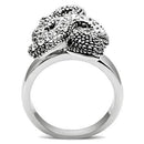 Middle Finger Ring 3W236 Rhodium Brass Ring with Top Grade Crystal