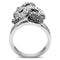 Middle Finger Ring 3W236 Rhodium Brass Ring with Top Grade Crystal