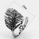 Middle Finger Ring 3W258 Rhodium Brass Ring with Top Grade Crystal