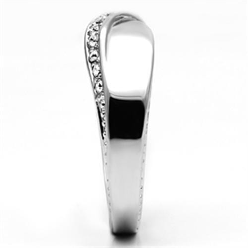 Middle Finger Ring 3W264 Rhodium Brass Ring with Top Grade Crystal