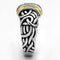 Middle Finger Ring 3W327 Reverse Two-Tone Brass Ring with Crystal