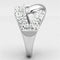 Middle Finger Ring 3W466 Rhodium Brass Ring with Top Grade Crystal