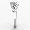 Middle Finger Ring 3W483 Rhodium Brass Ring with Top Grade Crystal