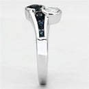 Middle Finger Ring 3W494 Rhodium Brass Ring with Synthetic in Sapphire