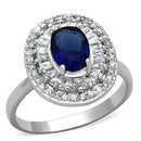 Middle Finger Ring 3W495 Rhodium Brass Ring with Synthetic in Sapphire