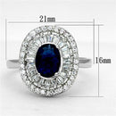 Middle Finger Ring 3W495 Rhodium Brass Ring with Synthetic in Sapphire