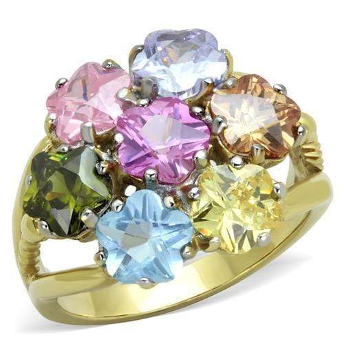 Pandora Gold Rings TK1791 Two-Tone Gold - Stainless Steel Ring with Assorted