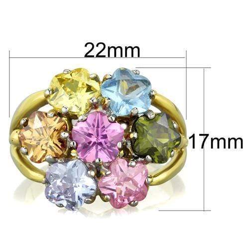 Pandora Gold Rings TK1791 Two-Tone Gold - Stainless Steel Ring with Assorted