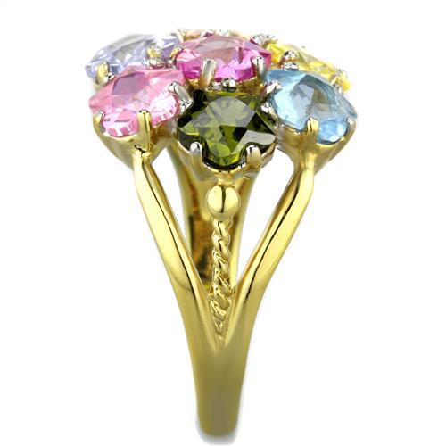 Pandora Gold Rings TK1791 Two-Tone Gold - Stainless Steel Ring with Assorted
