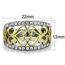 Silver Jewelry Rings Pandora Gold Rings TK1792 Two-Tone Gold - Stainless Steel Ring with Crystal Alamode Fashion Jewelry Outlet