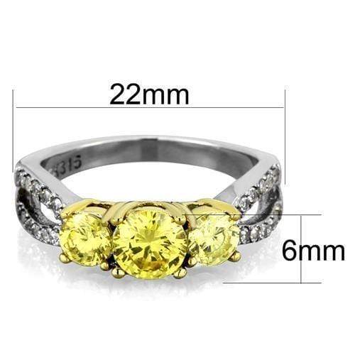 Silver Jewelry Rings Pandora Gold Rings TK1795 Two-Tone Gold - Stainless Steel Ring with CZ Alamode Fashion Jewelry Outlet