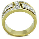 Pandora Gold Rings TK1845 Two-Tone Gold - Stainless Steel Ring with Crystal