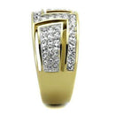 Pandora Gold Rings TK1845 Two-Tone Gold - Stainless Steel Ring with Crystal