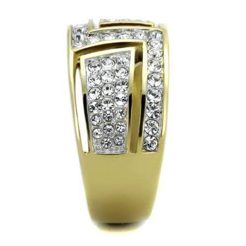 Pandora Gold Rings TK1845 Two-Tone Gold - Stainless Steel Ring with Crystal