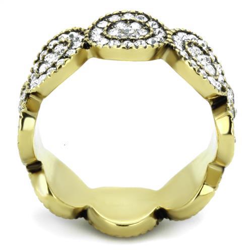 Silver Jewelry Rings Pandora Gold Rings TK1875 Gold - Stainless Steel Ring with Crystal Alamode Fashion Jewelry Outlet