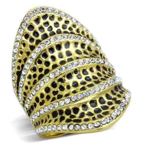 Silver Jewelry Rings Pandora Gold Rings TK1887 Gold - Stainless Steel Ring with Crystal Alamode Fashion Jewelry Outlet