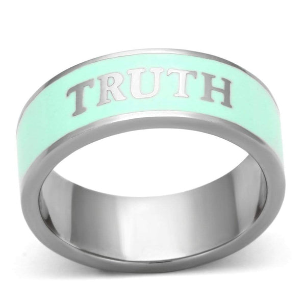 Pandora Rings TK836 Stainless Steel Ring with Epoxy in Turquoise