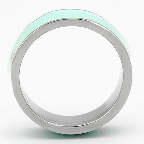 Silver Jewelry Rings Pandora Rings TK836 Stainless Steel Ring with Epoxy in Turquoise Alamode Fashion Jewelry Outlet