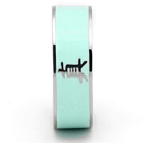 Silver Jewelry Rings Pandora Rings TK836 Stainless Steel Ring with Epoxy in Turquoise Alamode Fashion Jewelry Outlet