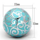 Pandora Rings TK845 Stainless Steel Ring with Epoxy in Aquamarine