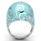 Pandora Rings TK845 Stainless Steel Ring with Epoxy in Aquamarine