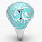 Silver Jewelry Rings Pandora Rings TK845 Stainless Steel Ring with Epoxy in Aquamarine Alamode Fashion Jewelry Outlet
