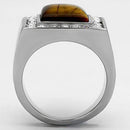 Silver Jewelry Rings Pandora Rings TK938 Stainless Steel Ring with Synthetic in Topaz Alamode Fashion Jewelry Outlet