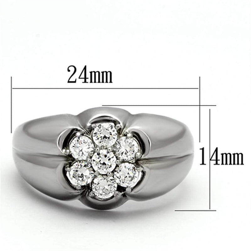 Pandora Rings TK944 Stainless Steel Ring with AAA Grade CZ