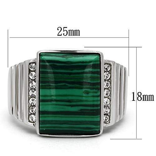 Silver Jewelry Rings Pandora Rings TK953 Stainless Steel Ring with Synthetic in Emerald Alamode Fashion Jewelry Outlet